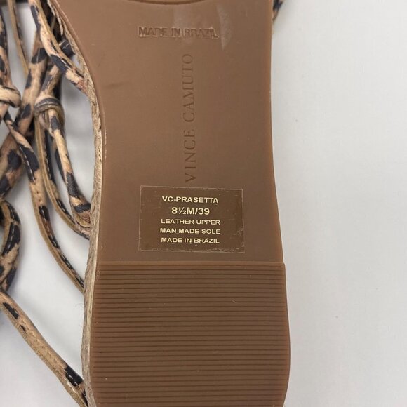Vince Camuto Prasetta Gladiator Wedge Sandals Size 8 Cheetah Print Leather - Picture 10 of 13